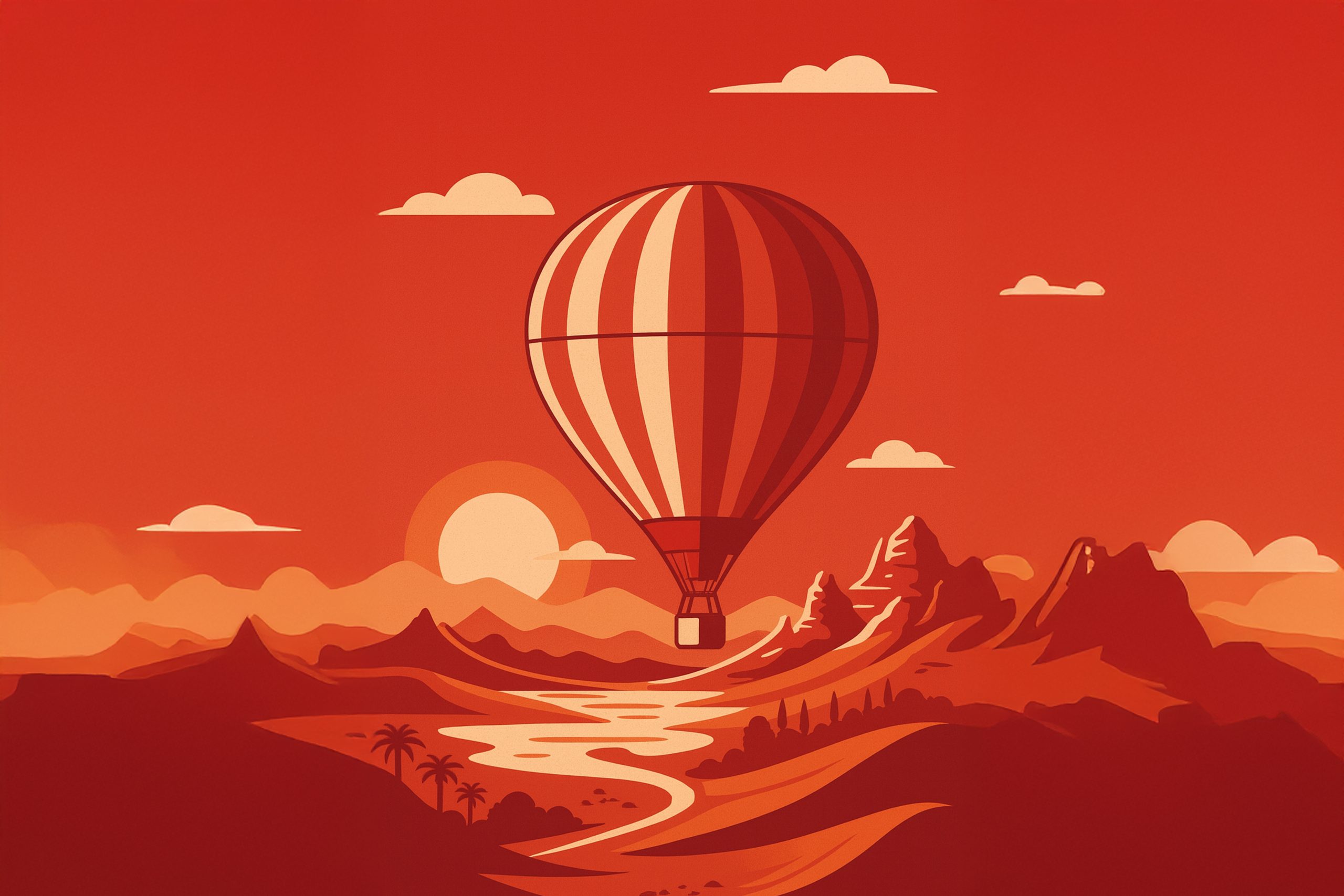 flat-lay-composition-red-background-tourism-top-view